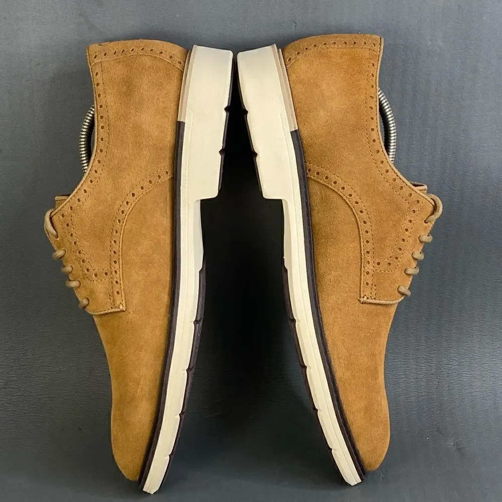 Cole Haan The Go-to Plain Toe brown suede comfort Oxford shoes mens size 11.5